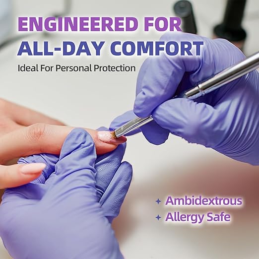 Basic Nitrile Exam Gloves, Medical Violet Blue Gloves Disposable Latex Free Powder-Free For Exam, Food Prep Cleaning, Large Case Of 1000, L, NGPF1036
