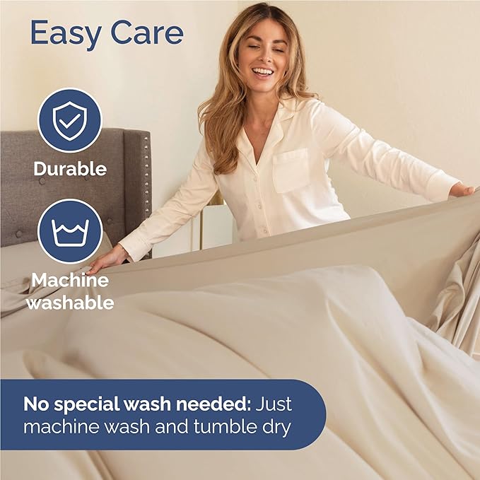 Twin XL 4 Piece Sheet Set - Comfy Breathable & Cooling - Ultra Soft Hotel Luxury Bedding Set w/ 8-16 Inch Deep Pockets - 1 Flat & 1 Fitted Sheet & 2 Pillowcases - Wrinkle Free and Easy Care - Wheat