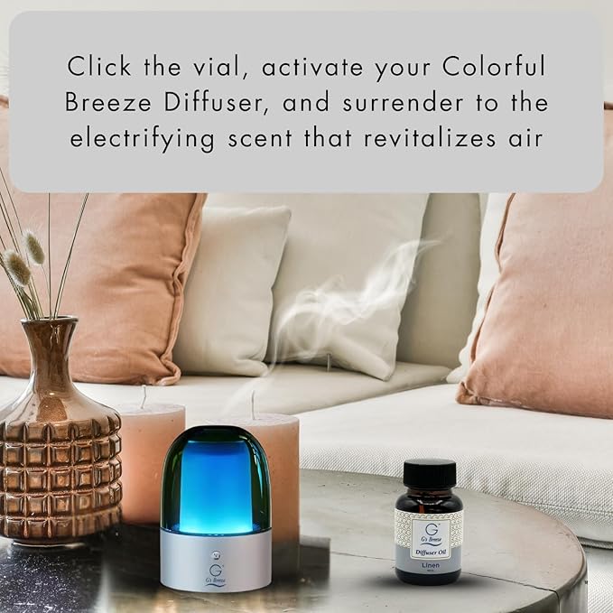 G's Breeze Linen Diffuser Oil – 60ml Soft & Soothing Linen Scent, Long-Lasting Aroma for Nurseries, Bedrooms, & Living Rooms, Easy Refill for Fragrance Oil Diffuser