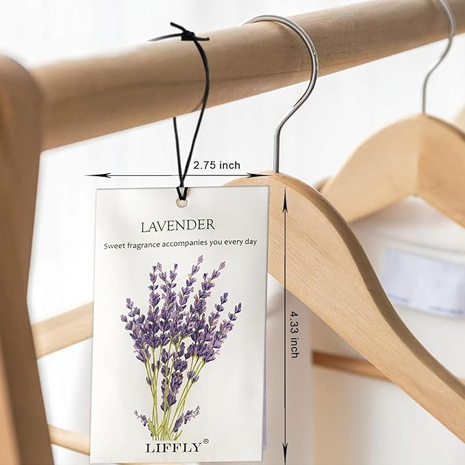 LIFFLY 14 Packs Scented Sachets for Drawers and Closets Lavender, Rose, Jasmine, Ocean, Vanilla, Sandalwood, Gardenia 7 Scent (Lavender)