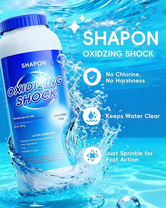 32 Oz Non-Chlorine Hot Tubs Shock, Spa Oxidizer for Clean Water (2 Pack)