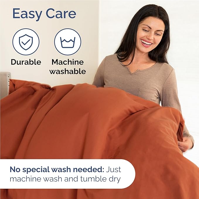Twin XL 4 Piece Sheet Set - Comfy Breathable & Cooling - Ultra Soft Hotel Luxury Bedding Set w/ 8-16 Inch Deep Pockets - 1 Flat & 1 Fitted Sheet & 2 Pillowcases - Wrinkle Free & Easy Care - Terracotta