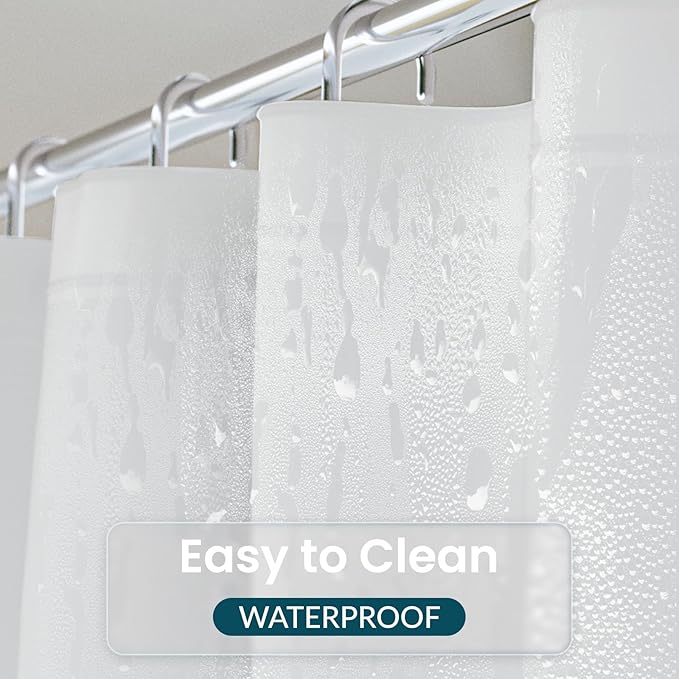 Titanker White Shower Curtain Liner 72 x 84 Extra Long Shower Liner Plastic Washable Shower Curtain Liner PEVA Shower Curtains for Bathroom with Magnets and Rustproof Metal Grommet Holes
