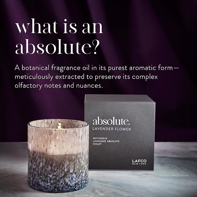 LAFCO New York Signature Candle, Lavender Flower - 15.5 oz - 90-Hour Burn Time - Reusable, Hand Blown Glass Vessel - Made in The USA