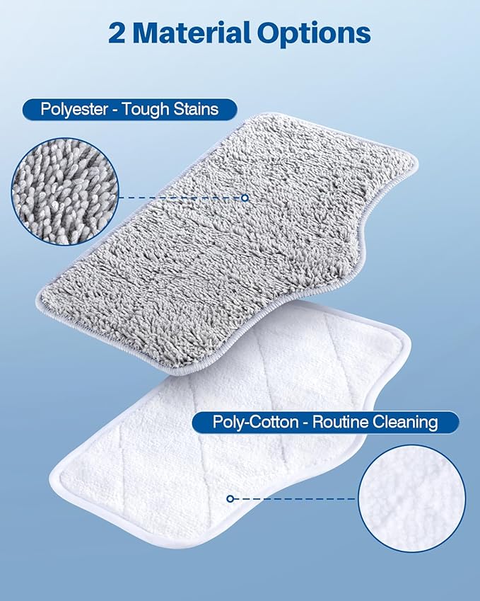 LABIGO Steam Mop Replacement Pads - 6 Pack Machine Washable Microfiber Cloths, Reusable Cleaning Pads