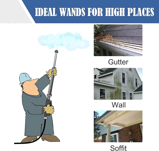 Selkie Long Pressure Washer Extension Wand, 60" Power Washer Extension Wand,Pressure Washer Lance,Stainless Steel Power Washer Extender Wands, 1/4” Quick Connect Fitting, 4000 PSI
