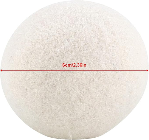 6 Pack 6cm Wool Dryer Balls Reusable Fabric Softener & Static Reducer for Laundry Natural Felted Drying Balls to Speed Up Drying Soften Clothes Reduce Wrinkles & Noise