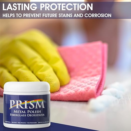 Prism Polish Metal Polish - 16 Ounce: Achieve a Safe, Lasting Shine, and Rust Removal for Metal in Minutes. The Ultimate Polish for Your Boat, Car, Motorcycle, Home, Business, and Industry.