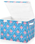 Christmas Ballet Dancer Snowflake Storage Bins with Lids Foldable Storage Basket with Handles Collapsible Large Fabric Organizer Containers for Clothes Shelves Closet Office Home