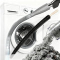 Dryer Vent Cleaner Kit - Universal Vacuum Hose Attachment & Lint Brush, Effectively Clean Clogged Dryer Ducts, Fit Most Vacuums for Dryer, Refrigerator Coils & Behind Appliances (Gray)