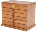Eapmic Extra Large Four-Leaf Carved 6 Layers Wooden Jewelry Box Jewelry Case Cabinet Armoire Ring Necklacel Gift Storage Box Organizer (Brown Style 2)