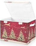 senya Christmas Baskets Collapsible Storage Bins with Lids, Christmas Trees Reindeer Storage Boxes Clothes Baskets for Organizing