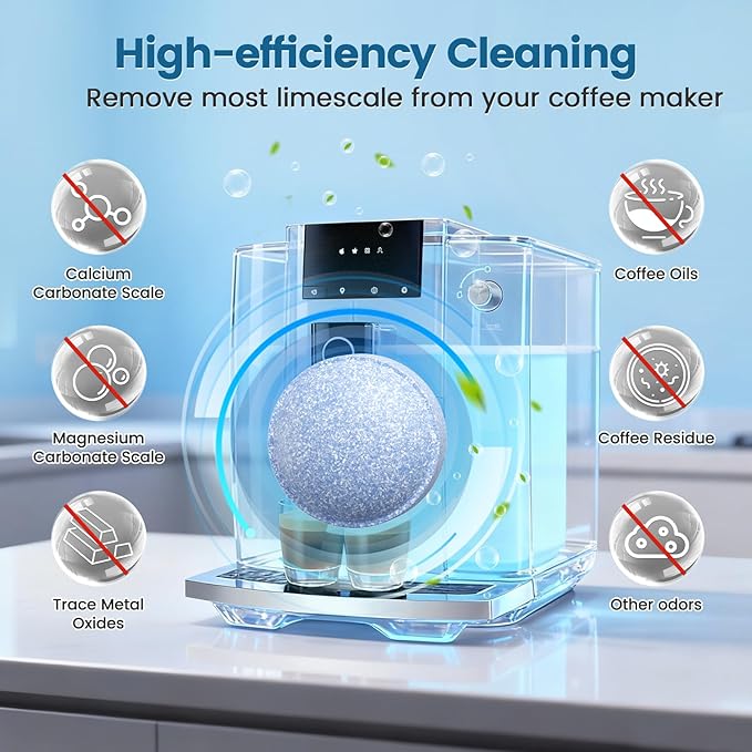 CPLIKE 24 Tablets Coffee Machine Cleaning Tablets Compatible with Jura Automatic Coffee Centers Machines, High Efficiency Cleaning and Longer Life Span, Park# 64308