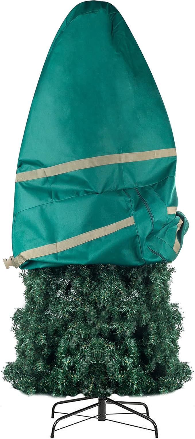 Christmas Tree Storage Bag for Trees up to 6 Ft Tall - Store Artificial Trees Upright and Decorated All Year Long by Elf Stor (Green)