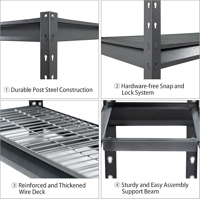 Shuntong The Atlas 72" W Metal Garage Shelving Unit Load 12000 Lbs, Heavy Duty Storage Rack, Adjustable Industrial Shelves for Warehouse Shop Basement, 72" W x 24" D x 72" H, Grey
