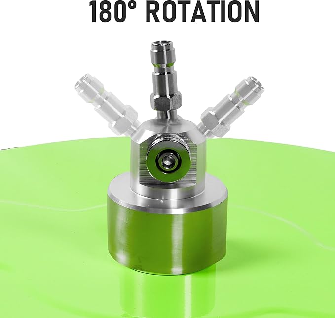 Wexo Palindrog 17" Pressure Washer Surface Cleaner with 4 Wheels, Coated Green Stainless Steel Power Washer Surface Cleaner for Driveway Sidewalk, 1/4" Quick Connector 2 Extension Wand, 4000 PSI