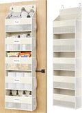 Optish Over The Door Organizer Hanging, 5 Shelf Behind The Doors Storage, Pantry Door Organizer, Closet Organizers for Bedroom and Nursery (Beige)