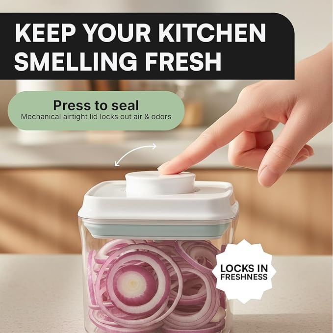 iChewie Bop Top | Airtight Meal Prep Containers with Lids | Food Storage Container Sets | Snack and Overnight Oats Fridge Organizer | Pantry and Kitchen Organization