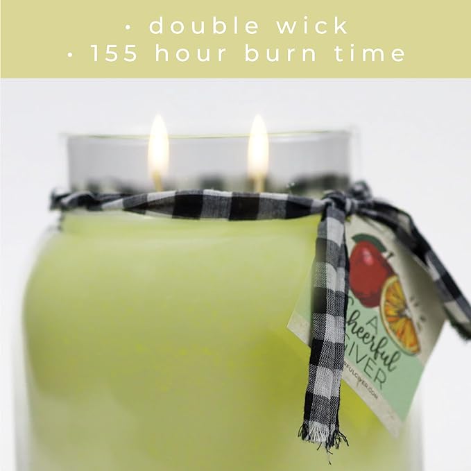 A Cheerful Giver — Fresh Peeled Macintosh - 34oz Papa Scented Candle Jar with Lid - Keepers of the Light - 155 Hours of Burn Time, Gift Candle, White