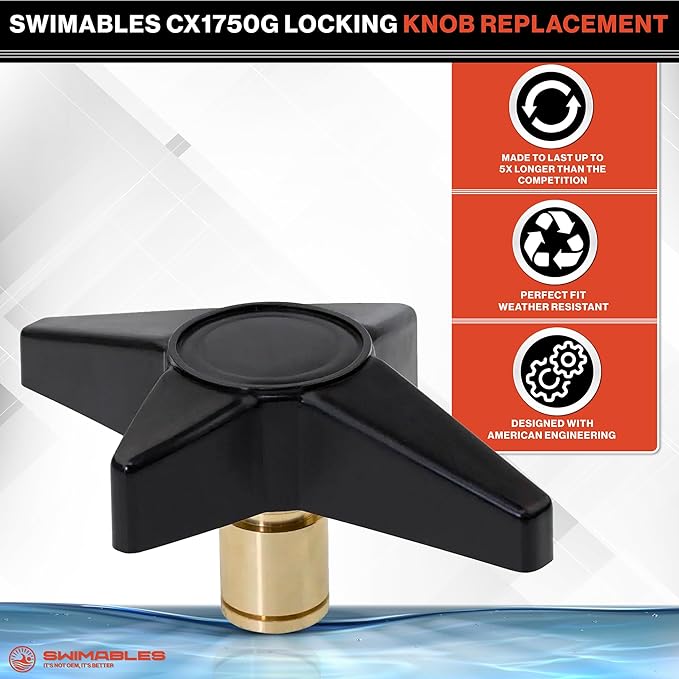 Swimabels Replacement for Hayward CX1750G Locking Knob – Fits C1750 Star Clear Plus Cartridge Pool Filter – Durable Square Knob for 175 Sq. Ft Hayward Filter – Easy Installation, Wear-Resistant Design