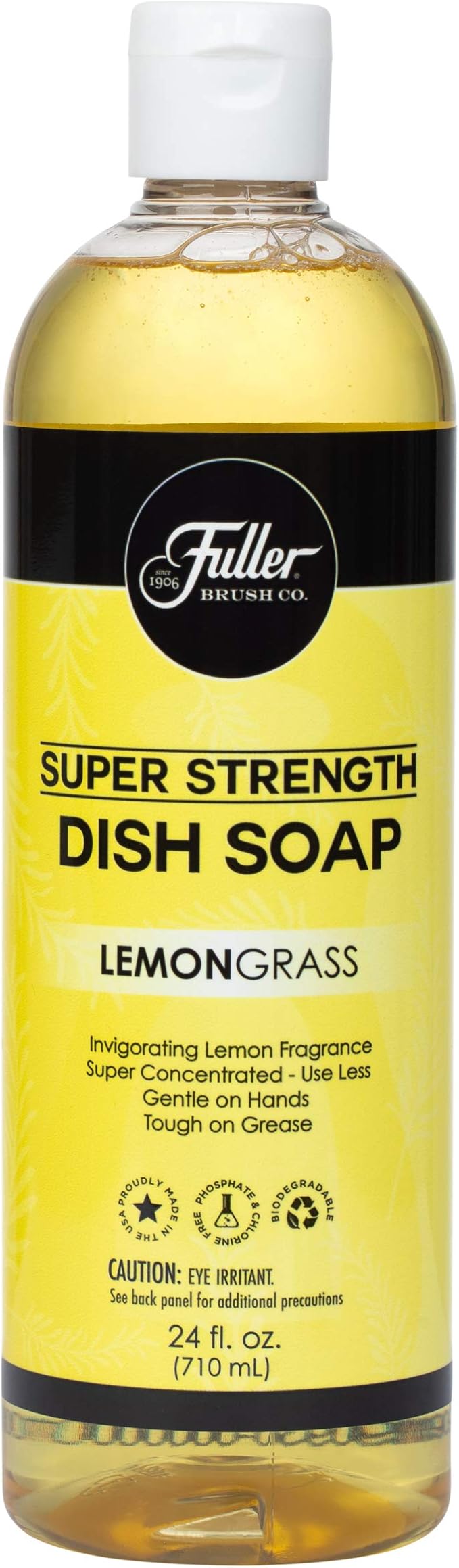 Fuller Brush Super Strength Dish Soap – Lemongrass – Ultra Concentrated Formula – Cuts Grease Fast, Clean Dishes, Glassware, Silverware, Pots, Pans & Surfaces – (Pack of 1)