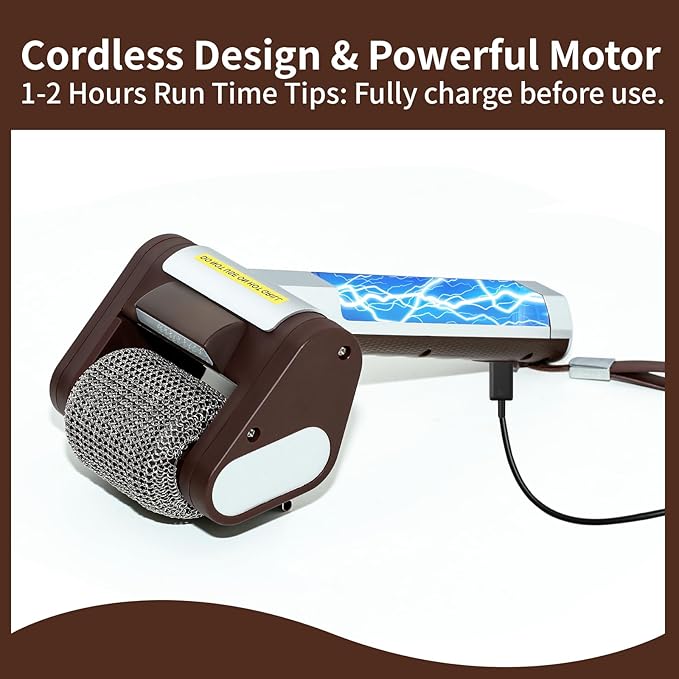 Electric Grill Cleaner Bristle Free with SUS Roller Head for Outdoor, Cordless Grill Brush for BBQ with LED Light, Motorized Grill Cleaning Tool