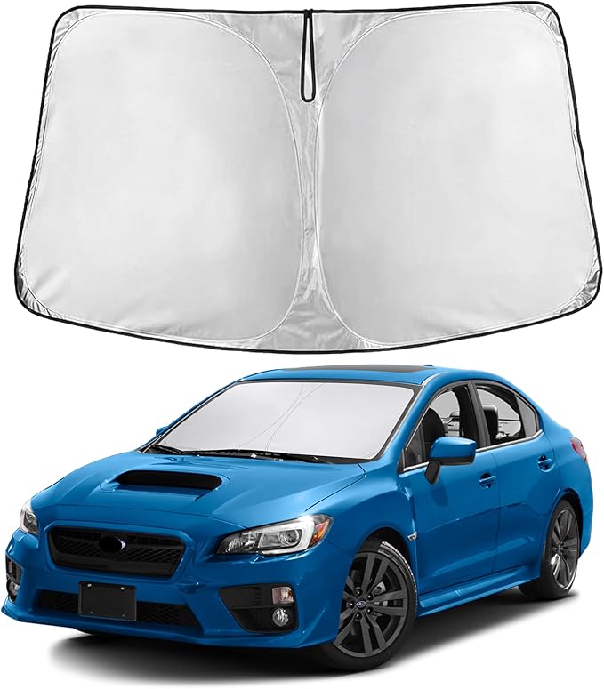 EcoNour Windshield Sun Shade Compatible for Subaru Impreza WRX 2017–2023 | Custom Fit Sedan Front Window Sunshade | Foldable UV & Heat Reflective Sun Visor