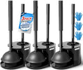3Pack 2 in 1 Toilet Brush and Plunger Set, Extended Handle Plunger,Toilet Bowl Brush Plunger Set,Bathroom Cleaning Tools,Toilet Brush Plunger Combo,Cleaning Brush,Cleaning Supplies (21inch)