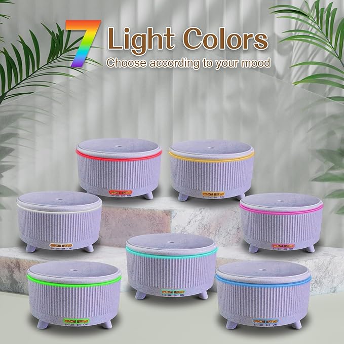 Essential Oil Diffusers for Home 500ml,Aromatherapy Diffusers for Essential Oils Large Room with 7 Colors Lights & 3 Mist Mode Waterless Auto Off,Cool Mist Humidifiers for Decor，Purple