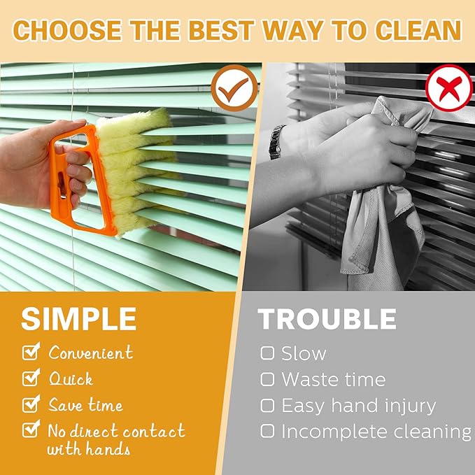 10 Pcs Venetian Window Blind Cleaner Duster Tool Set, Mini Blind Cleaner Duster Brush, Hand Held Air Conditioner Shutters Duster, Dirt Cleaner for Blind, Fan, Air Conditioner, Window Groove Gap
