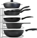 Extreme Matters Heavy-Duty Pots and Pans Organizer | 5-Tier Cookware & Lid Storage Rack | Free-Standing or Wall-Mount | Kitchen Organizer for Cast Iron Skillets, Pots, Frying Pans, Lids | Chrome
