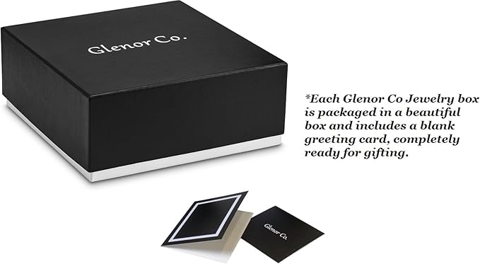 Glenor Co Earring Organizer Holder - 75 Small & 4 Large Slots Classic Jewelry Box with Drawer & Modern Closure, Mirror, 4 Trays Earrings, Ring or Chain Storage - PU Leather Case - Black