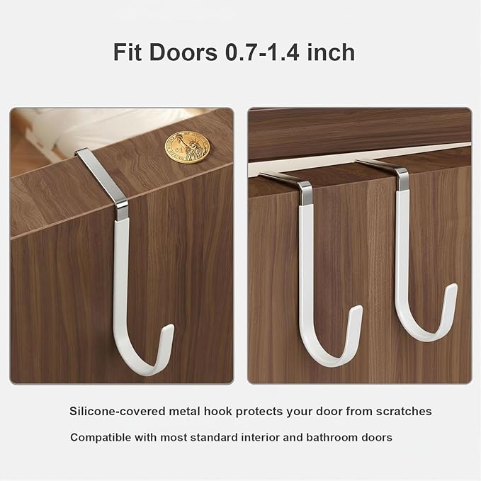 Camkey 10-Pocket Over the Door Organizer with Heavy-Duty 600D Oxford Fabric, Upgraded Hooks with Silicone Protectors for Dorm, Closet Storage, Bedroom, Bathroom