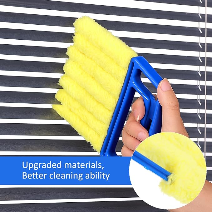 Shimmeroo 2PCS Blinds Cleaner Tool, 2025 Upgrade 7 Fingers Window Blind Dusters with Reusable Washable Sleeves for Cleaning Window Air Conditioner Vent Shutters Wood Vinyl Blinds