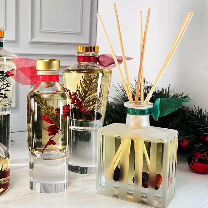 LOVSPA Reed Diffuser Set, Bamboo Jasmine Scented Oil Diffuser with Sticks, Home Fragrance Accessories for Bathroom Shelf Decor, Aroma Diffusers for Home or Office Desk, USA Made