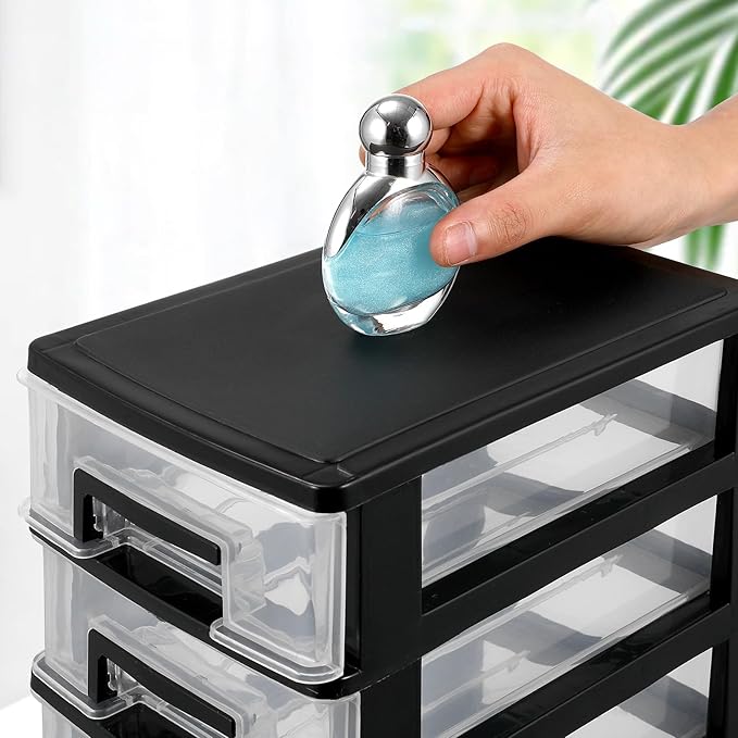 DOITOOL Plastic Storage Drawer Desk Organizer Versatile Drawer Type Storage Box for Sundries Cosmetics Jewelry and Headdress Home Office Desktop Organization