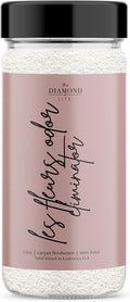 The Diamond Life Home “Les Fleurs” Carpet Deodorizer Powder – Natural Odor Eliminator for Carpets, Upholstery, Pet Urine, Dog Beds & Cat Litter Boxes – Pet-Friendly – Pink Peony, Iris & White Musk