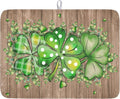 Wnoesat St Patricks Day Wooden Plank Texture Shamrock Dish Drying Mat St Patrick Eucalyptus Leaves Clover Dish Drying Pad for Kitchen Counter Absorbent Microfiber Dishes Drainer Rack Mats 18x24 Inch