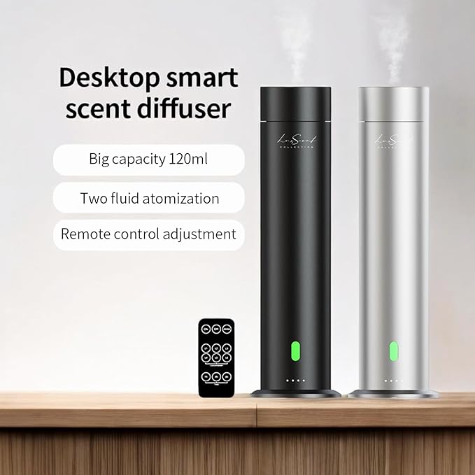 Wireless Aroma Diffuser with 120mL Iconic Scent Oil Included - for up to 1000sq. ft Coverage - Hotel Scent Diffuser - Remote Control - Home Luxury Essential Oil Diffuser - Aromatherapy