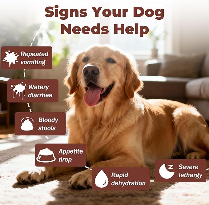 Digestive Rescue for Dogs and Puppies – Helps Maintain Appetite, Gut Function & Stool Consistency – Relief of Diarrhea & Stomach Upset – With Electrolytes, Colostrum IgG, Probiotics – 90 Tablets
