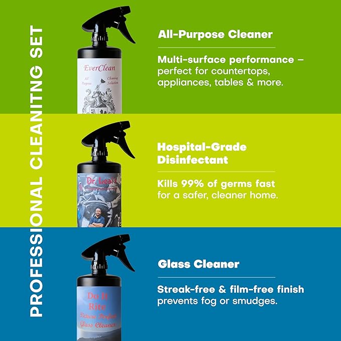 Multipurpose Cleaning Spray Kit, Powerful concentrated cleaner for all Purpose Designed For Kitchen, Glass And All Surfaces, Ideal For Everyday Bathroom Cleaning Supplies And Household 48oz (3 Pack)