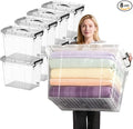 720 QT Clear Large Storage Bins with Lids, 8 Pack 90 QT-Stackable Plastic Organizer for Home, Office, Garage, BPA-Free, Heavy-Duty, See-Through Containers with Secure Latches & Handles
