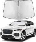 EcoNour Windshield Sun Shade Compatible for Jaguar F-Pace 2016-2025 Front Window Sunshade Foldable Sun Visor UV & Heat Blocking Protection