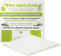 The White Green Cloth 1-Pack Reusable Cleaning Cloth for Streak-Free Windows, Mirrors & All-Purpose Cleaning – Chemical-Free, Absorbent, Non-Abrasive, 16" x 16" White Cleaning Rag, Made in The USA