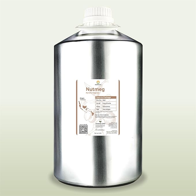 Nutmeg Essential Oil - Direct from Central Java, Indonesia - Pure Essential Oils for Diffusers, Muscle Relief and Aromatherapy | Premium Therapeutic Grade (15ml)