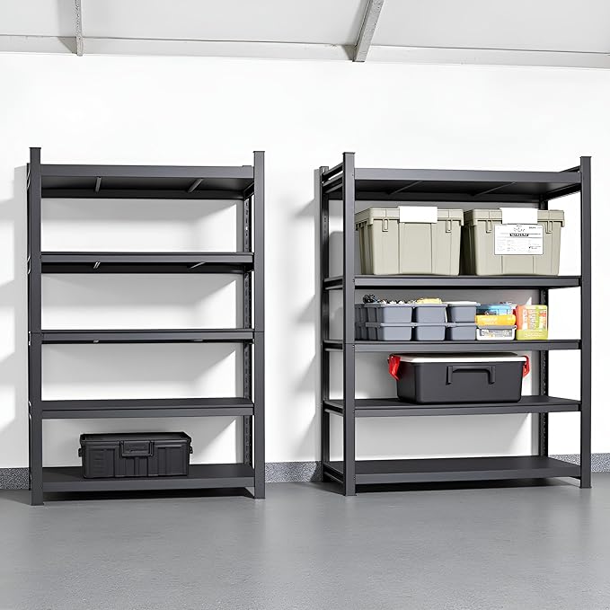 Notmise Metal Garage Shelving Unit, Heavy Duty 5-Tier Adjustable Storage Rack, Steel Shelving, 2000 lbs Capacity, Industrial Shelves for Heavy Tools and Equipment (5-Tier 72" H x36 W x 12" D)