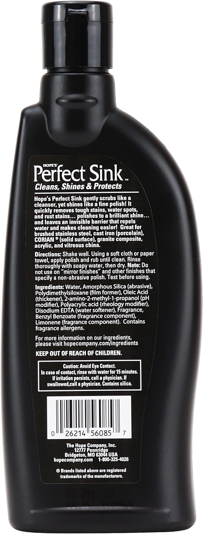 HOPE'S Perfect Sink 8.5 oz Sink Cleaner and Polish, Restorative, Water-Repellant Formula, Stain Remover, Good for Brushed Stainless Steel, Cast Iron, Porcelain, Corian, Composite, 6 Pack