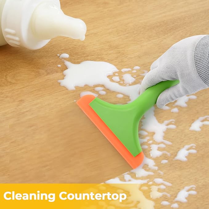 Gomake Small Silicone Squeegee Window Shower Squeegee Tool,Auto Water Blade for Car Windshield, Window, Mirror, Glass Door,Bathroom