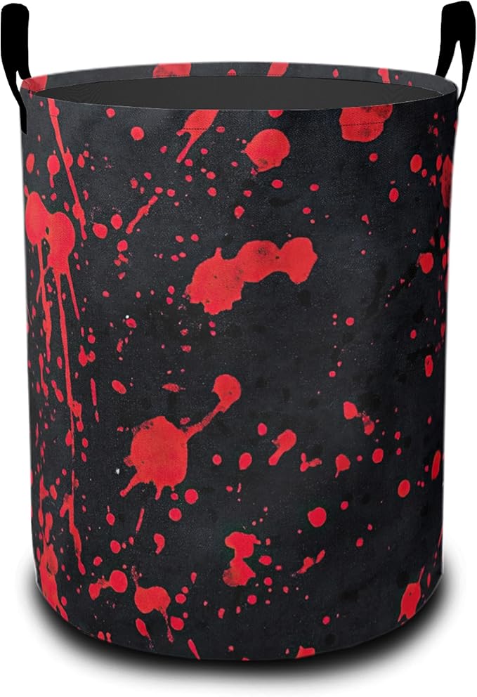 Halloween Laundry Basket, Red Dot Graffiti Oxford Cloth Laundry Hamper With Handle Foldable Portable Clothes Storage Basket Storage Bag For Laundry Room/Bathroom/Bedroom/Dormitories