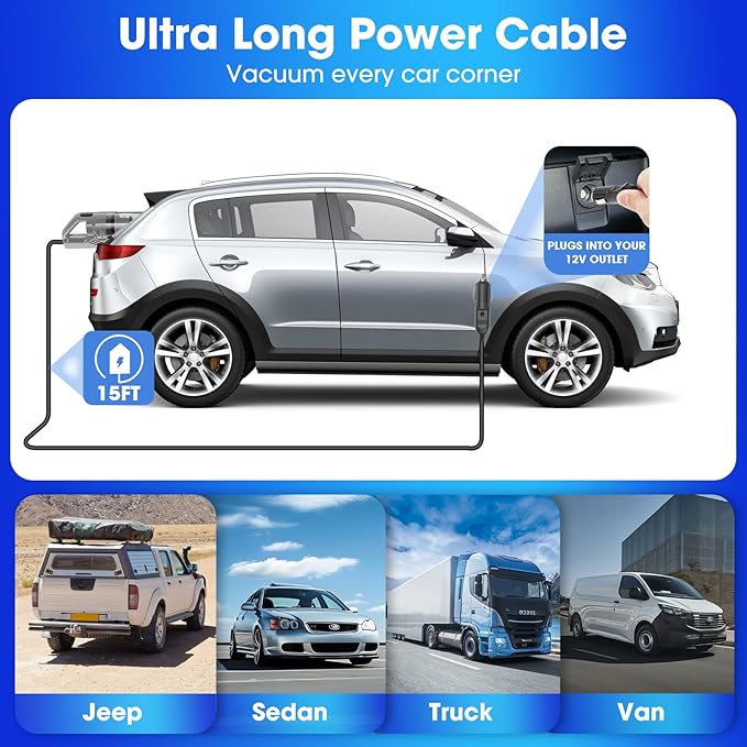 Viewsun Car Cleaning Kit, 17PCS Car Interior Detailing Kit with Gray High Power Handheld Vacuum, Detailing Brush Set, Windshield Cleaner, Cleaning Gel, Complete Auto Accessories for Men, Women